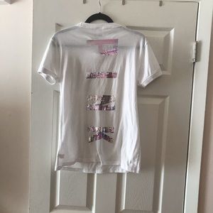 Pink sequined tee. Gently worn